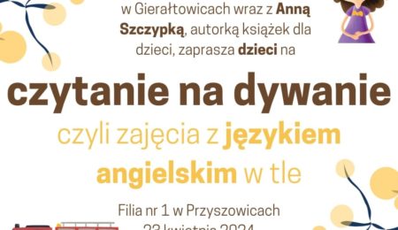 Czytanie na dywanie -plakat