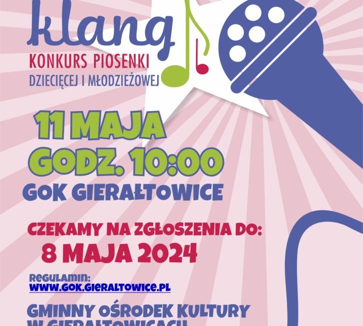 konkurs Piosenki Dziecięcej i Młodzieżowej „KLANG”